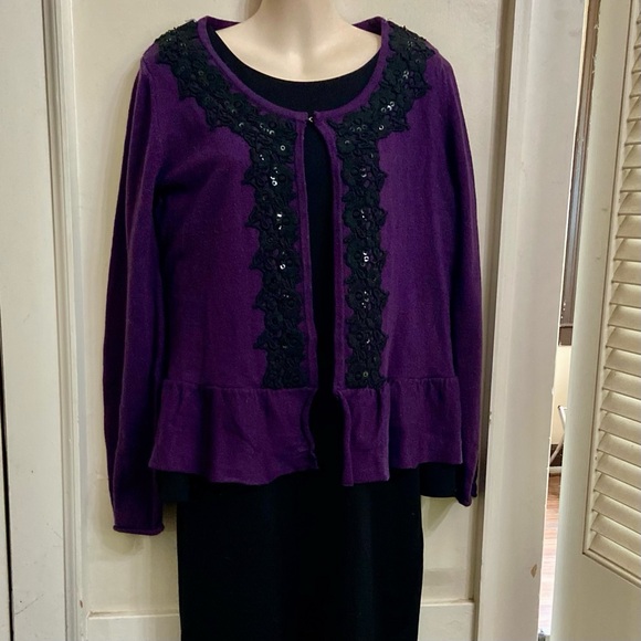 My Collection, Purple and Black Sweater Cardigan (L) - Picture 5 of 5